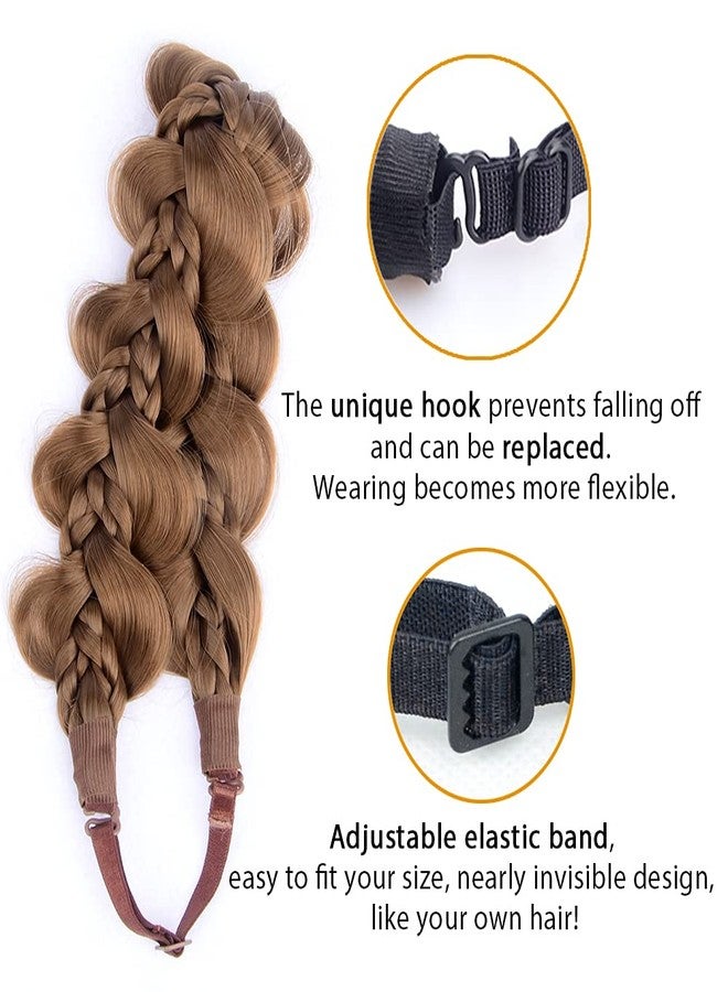DIGUAN Kinky Synthetic Hair Braided Headband Wide Hairpiece Women Girl Beauty accessory (8-Medium Brown) - Image 5